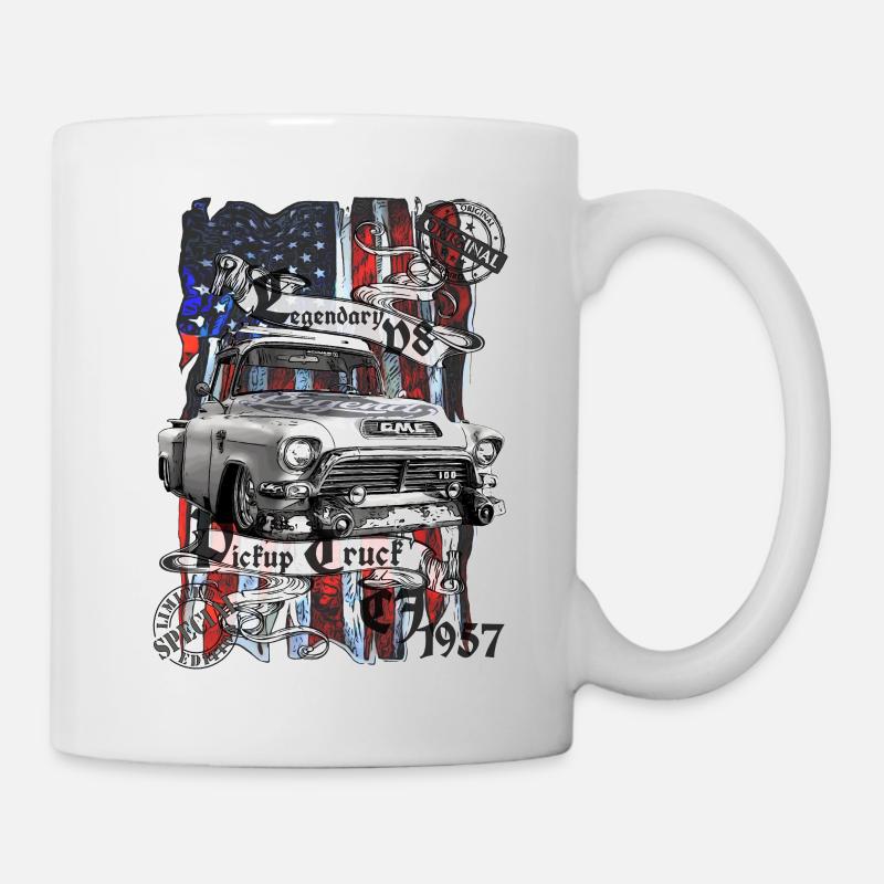 Legendary V8 Pickup Truck Original Limit Bleu - Mug blanc - blanc