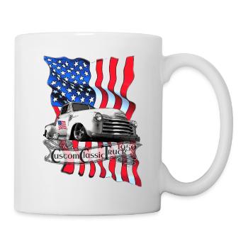 Camion classique vintage personnalisé 1950 propre - Mug blanc - blanc - Droite