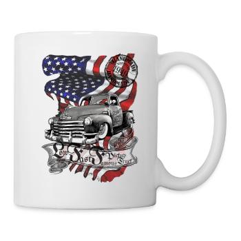 Deep Fast V8 Truck Oil smells Handmade 1949 - Mug - white - Right