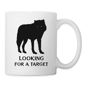 Motif loup looking for a target cadeau pour homme - Mug blanc - blanc - Droite