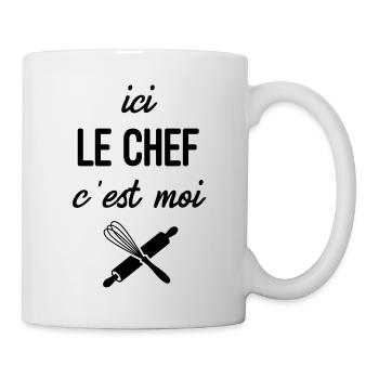 Ici le Chef C'est Moi - Cuisine Pâtisserie - Mug blanc - blanc - Droite