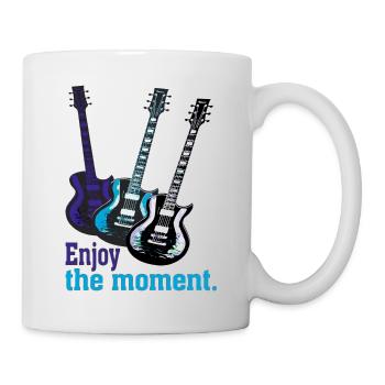 Guitares électriques avec dire Profitez du moment. - Mug blanc - blanc - Droite