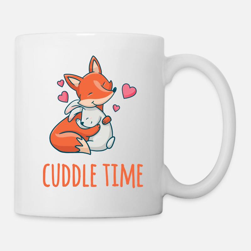 Le renard et le lapin sont amoureux de la Saint-Valentin - Mug blanc - blanc