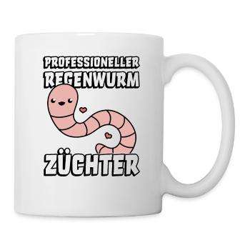 Regenwurm Zucht Regenwürmer Züchter Wurmzucht - Tasse - Weiß - Rechts