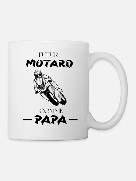 Futur motard comme papa cadeaux pour enfants moto - Mug blanc - blanc