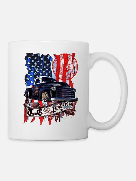 Vintage V8 pickup camion conception américaine - Mug blanc - blanc