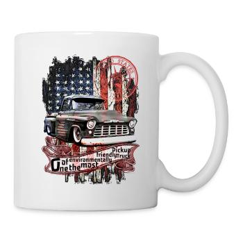 Eco-friendly pick-up américain V8 Vintage - Mug blanc - blanc - Droite