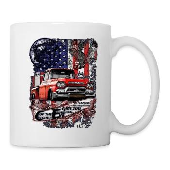 Classic V8 LKW Amerikanische Flagge Adler - Tasse - Weiß - Rechts