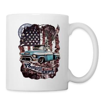 V8 Motor im legendären Pick-up LKW feinster Style - Tasse - Weiß - Rechts