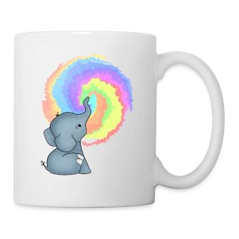 Elefanten Baby - Kreative und bunt - Tasse - Weiß - Rechts