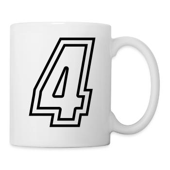 4 Numéro de numéro - Mug blanc - blanc - Droite