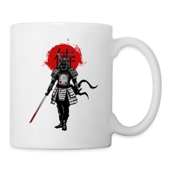 Samurai on a red background - Mug - white - Right
