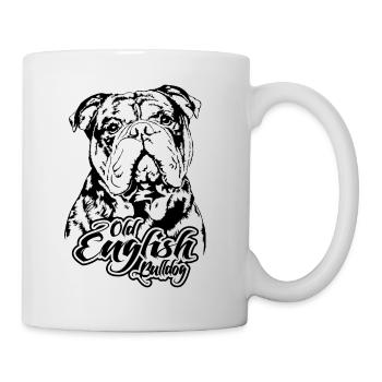 OLD ENGLISH BULLDOG Portrait Hunde OEB Wilsigns - Tasse - Weiß - Rechts