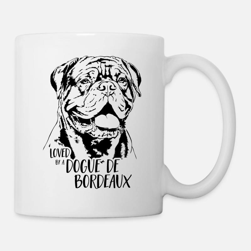 Aimé par un Dogue de Bordeaux Dogs Disant Wilsigns - Mug blanc - blanc