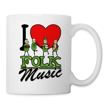 I Love Folk Music - Tasse - Weiß - Rechts