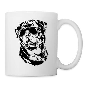 ROTTWEILER cool lunettes de soleil chien chien chiens Wilsigns - Mug blanc - blanc - Droite