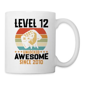 Niveau 12 An Débloqué Gaming Cadeau Anniversaire - Mug blanc - blanc - Droite