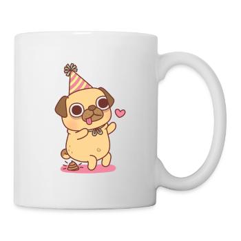 Mignon carlin caca à la fête - Mug blanc - blanc - Droite