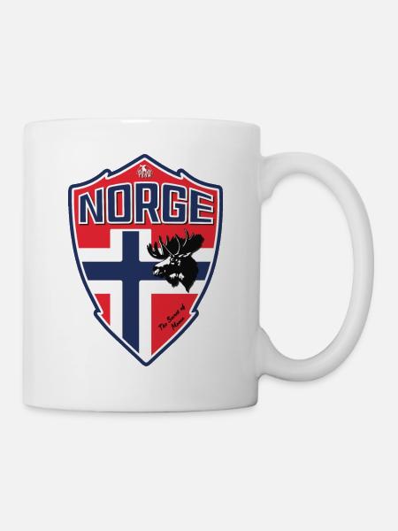 Norwegen - Wappen - Schild - Tasse - Weiß