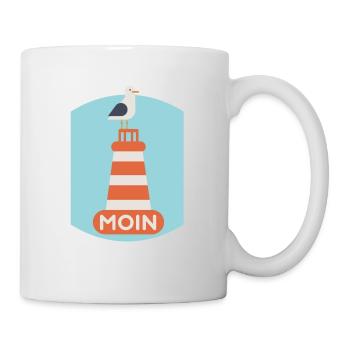 Nordsee, Deutsch ,Dialekt, Hamburg, Meer, Moin - Tasse - Weiß - Rechts