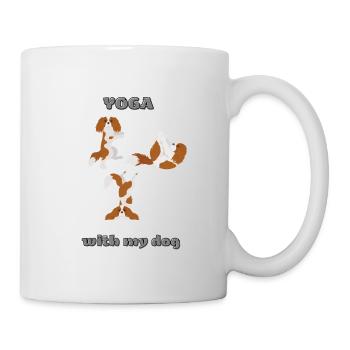 Yoga for Dogs Cocker Spaniel flexible stretching - Mug - white - Right