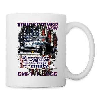 V8 beer truck for a full refrigerator - Mug - white - Right