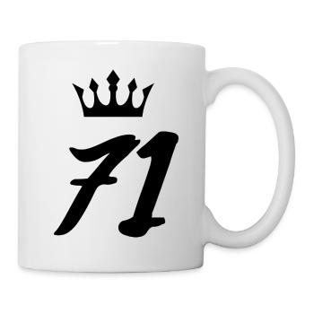 71 Zahl Krone - Tasse - Weiß - Rechts