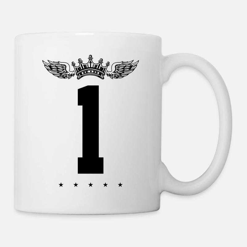 1 Zahl Krone - Tasse - Weiß