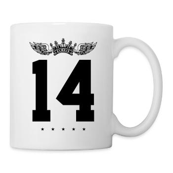 14 Couronne de numéros - Mug blanc - blanc - Droite