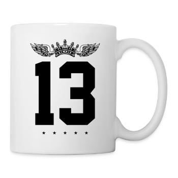 13 Zahl Krone - Tasse - Weiß - Rechts