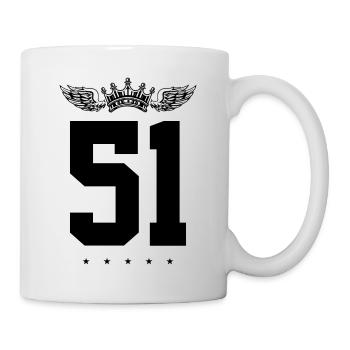 51 Zahl Krone - Tasse - Weiß - Rechts