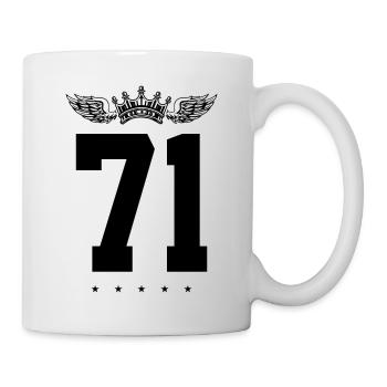 71 Zahl Krone - Tasse - Weiß - Rechts
