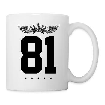 81 Zahl Krone - Tasse - Weiß - Rechts