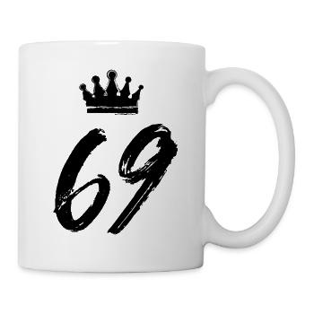 69 Zahl Krone - Tasse - Weiß - Rechts