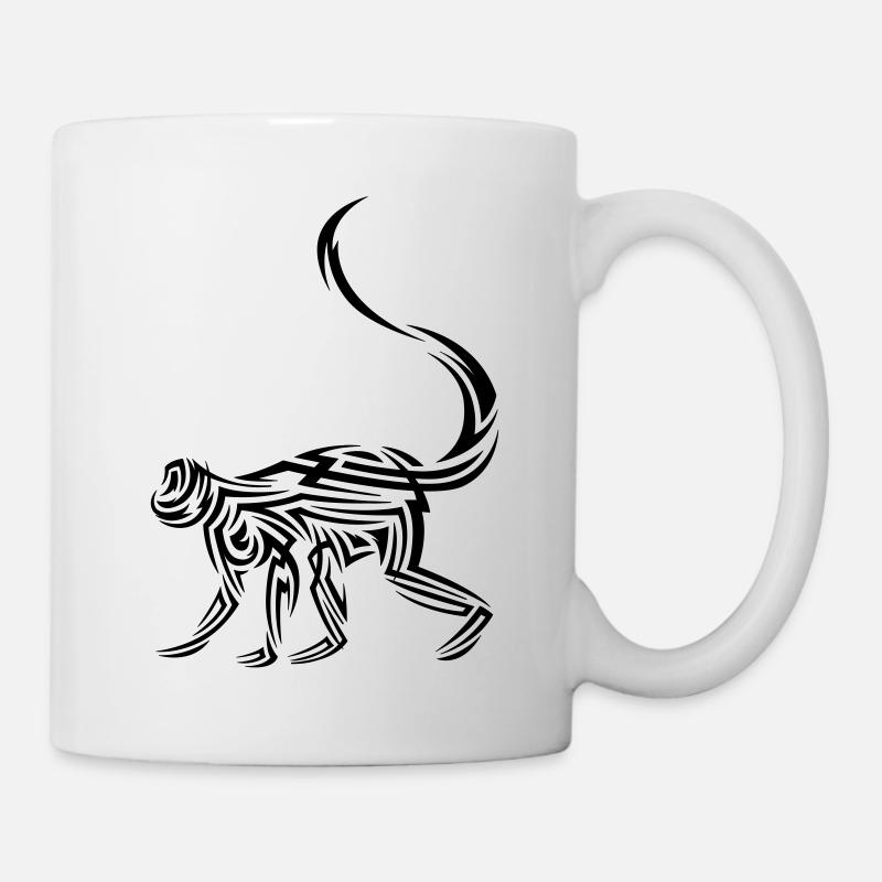 Tatouage tribal de singe - Mug blanc - blanc