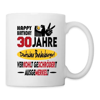 Geburtstag CDU SPD FDP Grün Politik Alter Jahre 30 - Tasse - Weiß - Rechts