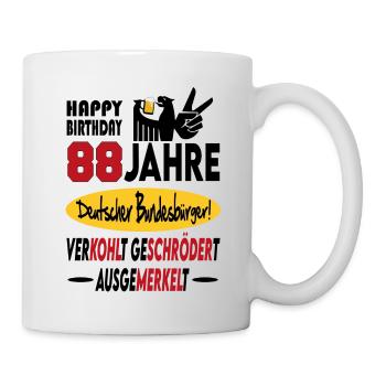 Geburtstag CDU SPD FDP Grün Politik Alter Jahre 88 - Tasse - Weiß - Rechts