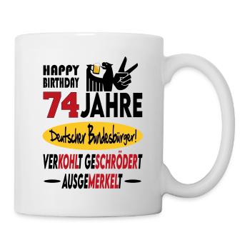 Geburtstag CDU SPD FDP Grün Politik Alter Jahre 74 - Tasse - Weiß - Rechts