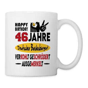 Geburtstag CDU SPD FDP Grün Politik Alter Jahre 46 - Tasse - Weiß - Rechts
