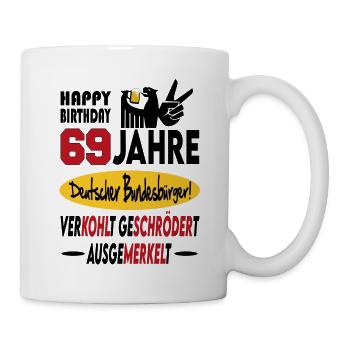Geburtstag CDU SPD FDP Grün Politik Alter Jahre 69 - Tasse - Weiß - Rechts