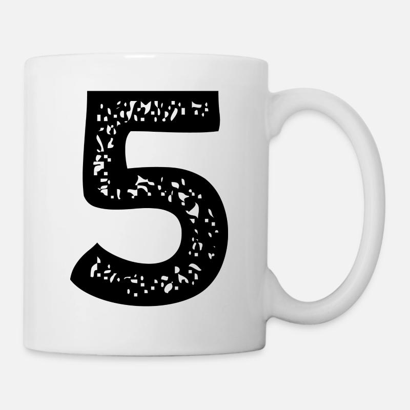 5 Zahl Trikot - Tasse - Weiß