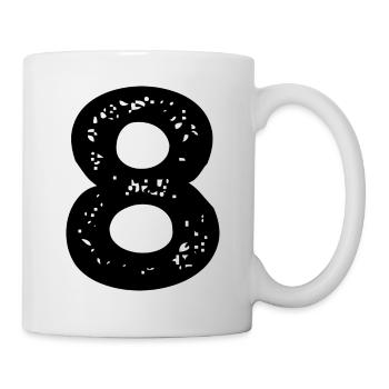 Maillot à 8 chiffres - Mug blanc - blanc - Droite