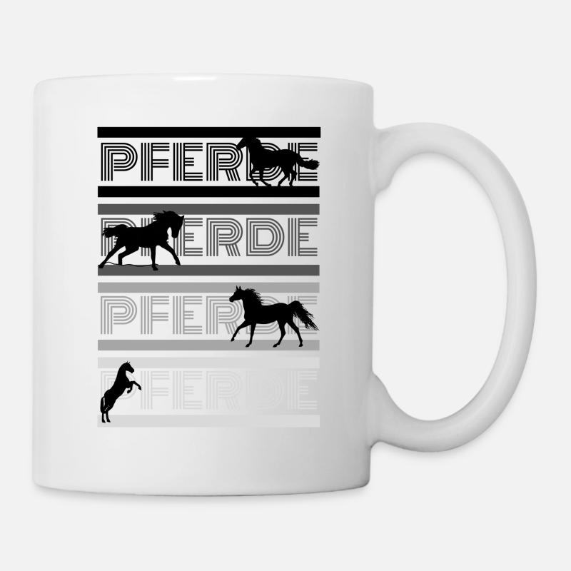 Chevaux Chevaux Chevaux (Design 3) - Mug blanc - blanc