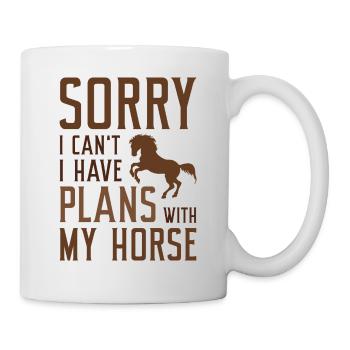 Désolé, je ne peux pas avoir de plans avec mon cheval - Mug blanc - blanc - Droite