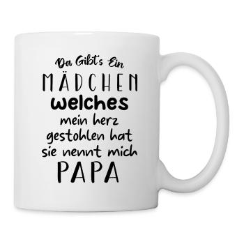 da gibt's ein madchen welches mein herz gestohlen - Tasse - Weiß - Rechts