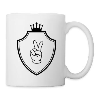 Peace Hand Comic Wappen - Tasse - Weiß - Rechts