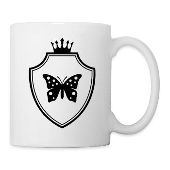 Schmetterling Wappen Symbol - Tasse - Weiß - Rechts