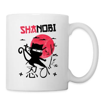 Funny Cat, Shanobi Funny Ninja Shinobi Cat - Mug - white - Right