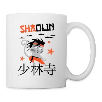 Lustige Katze, Shaolin Lustige Katze Meister Kung Fu - Tasse - Weiß - Rechts