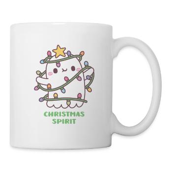 Lustige Weihnachtsstimmung Nette Geist Weihnachtsbeleuchtung - Tasse - Weiß - Rechts